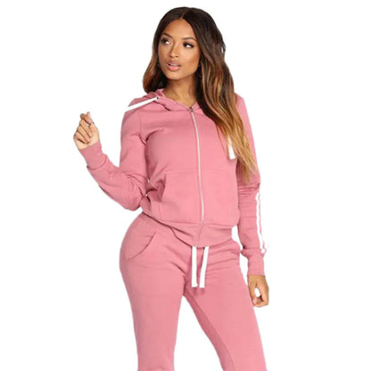 Conjunto deportivo de mujer con capucha – Conjunto informal de 2 piezas para gimnasio, tiempo libre, relajarse y uso diario