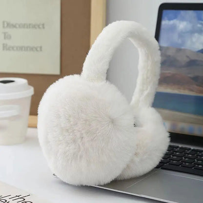 Women's plush winter earmuffs with windproof and foldable design - warm earmuffs for cold days, everyday wear and outdoor use