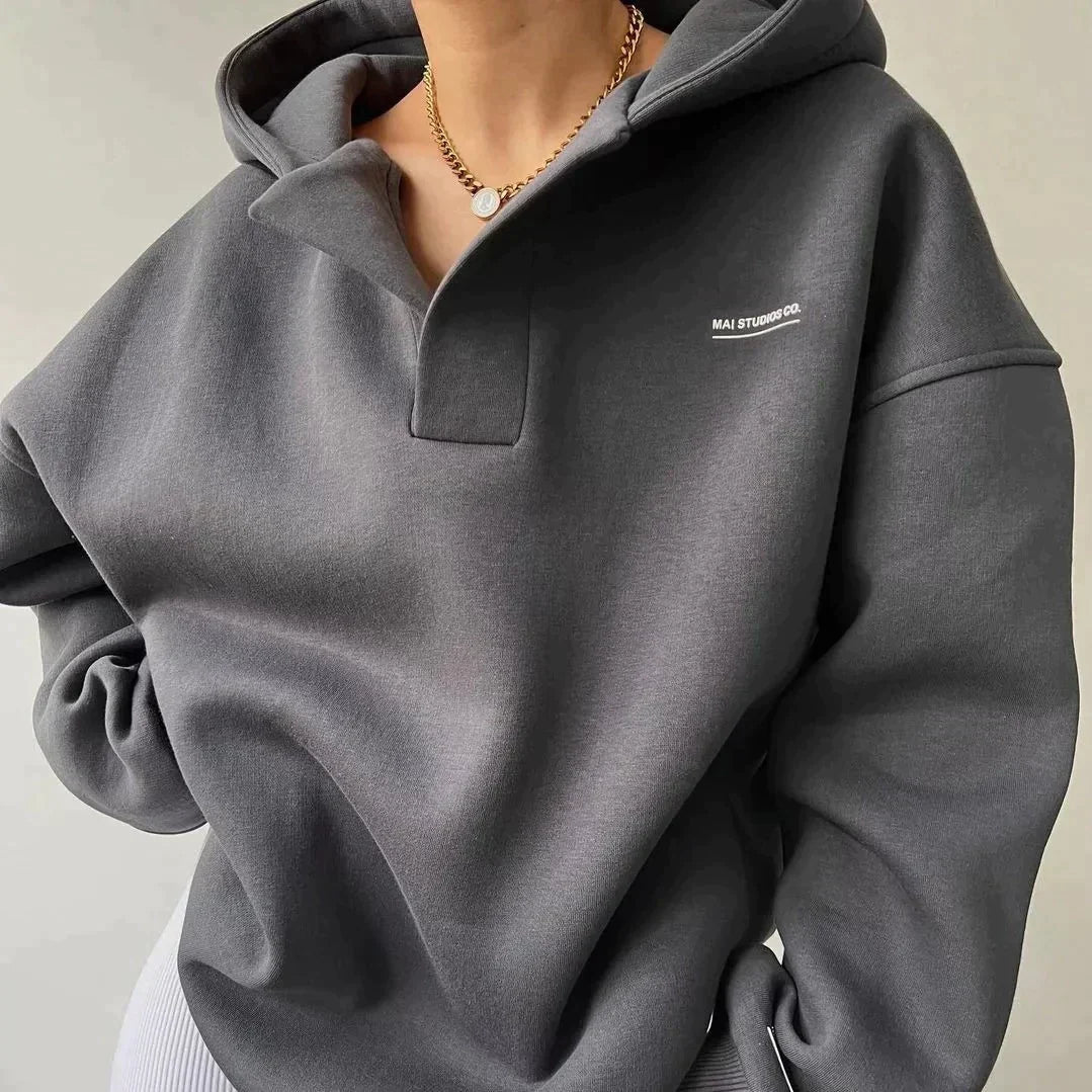 Dame Oversized Hættetrøje Med Sænkede Skuldre Og Afslappet Pasform – Komfortabel Pullover Til Hverdagsbrug, Fritid Og Casual Stil