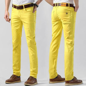 Pantaloni chino pentru bărbați din bumbac elastic, cu croială normală – pantaloni clasici pentru birou, purtare zilnică și stil smart casual