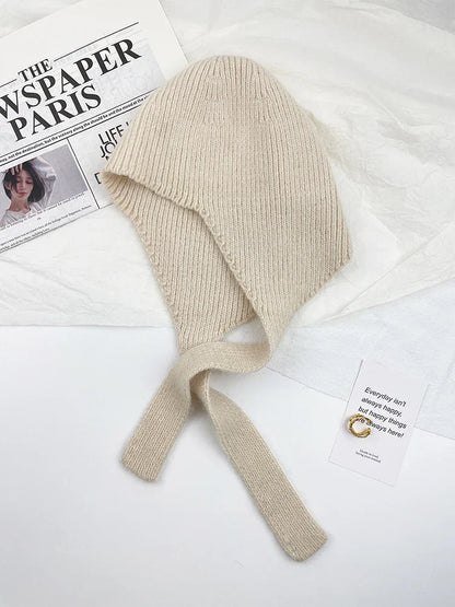 Gorro de invierno de punto para mujer, con orejeras y cordones para atar - gorro suave y cálido con protección para las orejas para días fríos, uso diario y exteriores