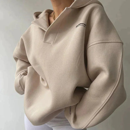 Dame Oversized Hættetrøje Med Sænkede Skuldre Og Afslappet Pasform – Komfortabel Pullover Til Hverdagsbrug, Fritid Og Casual Stil