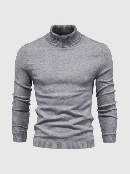 Męski cienko dziergany sweter z golfem, miękkiej jakości, z długimi rękawami i dopasowanym krojem slim fit - elegancki sweter na zimę, do stylizacji warstwowych i stylu smart casual