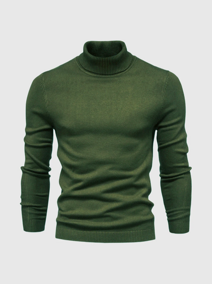 Męski cienko dziergany sweter z golfem, miękkiej jakości, z długimi rękawami i dopasowanym krojem slim fit - elegancki sweter na zimę, do stylizacji warstwowych i stylu smart casual