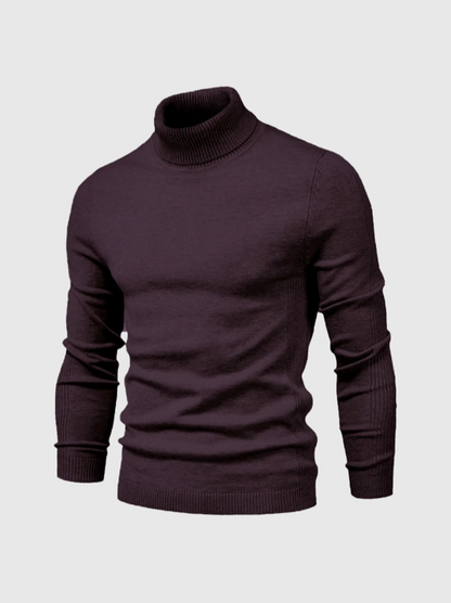 Męski cienko dziergany sweter z golfem, miękkiej jakości, z długimi rękawami i dopasowanym krojem slim fit - elegancki sweter na zimę, do stylizacji warstwowych i stylu smart casual