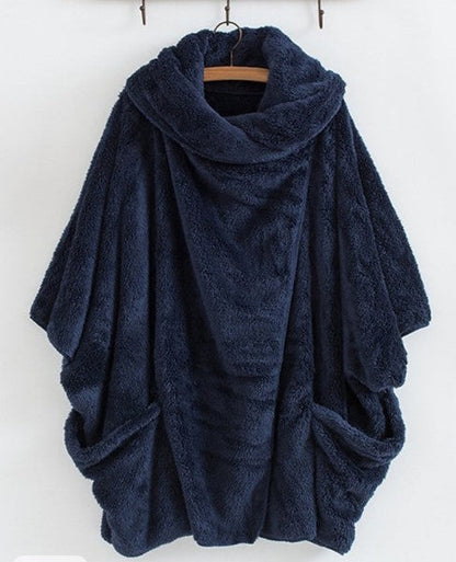 Dámský oversized fleecový plášť - měkké a teplé zimní oblečení na každodenní nošení, volný čas a ležérní styl