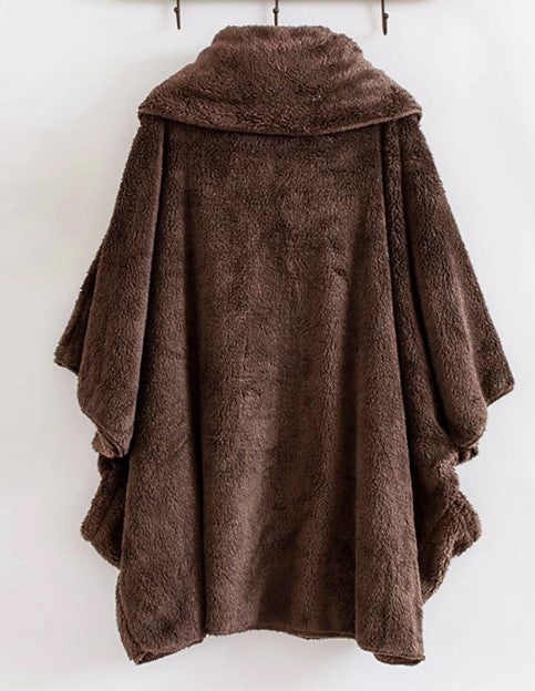 Dámský oversized fleecový plášť - měkké a teplé zimní oblečení na každodenní nošení, volný čas a ležérní styl