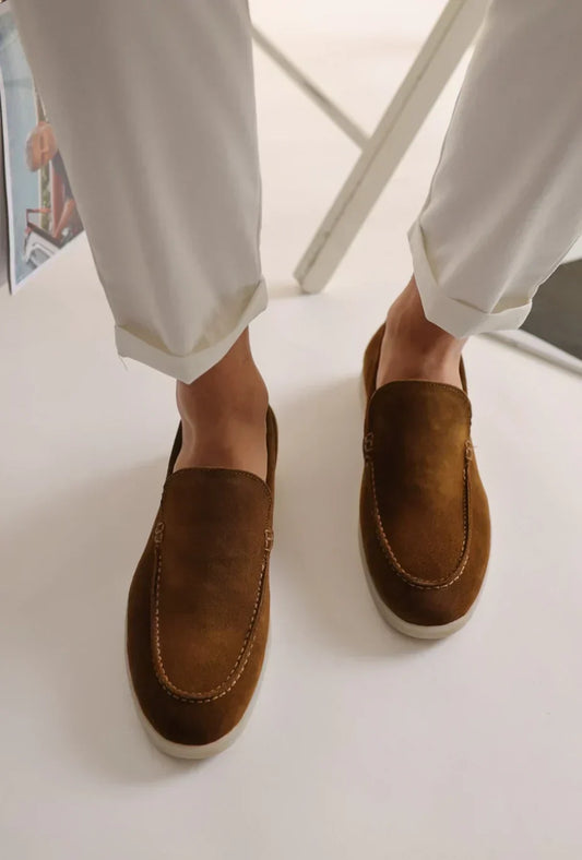 Herre Ruskindsloafers Med Penny-design Og Moc-toe Syninger – Lette Slip-on Sko Til Kontor, Hverdagsbrug, Fritid Og Smart Casual Stil