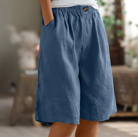 Dame Knælange Bermudashorts – Afslappet Model Med Elastisk Talje Og Lommer