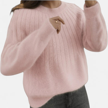 Dámský pletený svetr - měkký a nadčasový svetr na podzim, zimu, každodenní nošení a smart casual styl