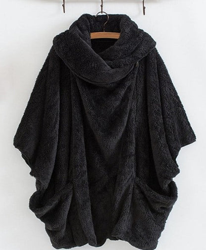 Dámský oversized fleecový plášť - měkké a teplé zimní oblečení na každodenní nošení, volný čas a ležérní styl