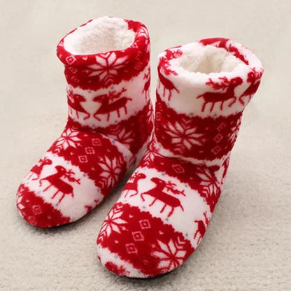 Papuci de casă și botine de iarnă călduroase pentru femei, cu design festiv de Crăciun – încălțăminte de iarnă confortabilă pentru acasă, Crăciun, relaxare și purtare zilnică