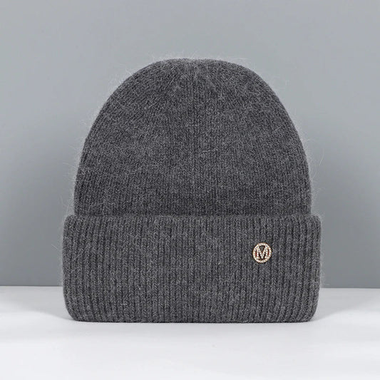Women's Soft Knitted Beanie in a Cashmere and Rabbit Fur Blend - Warm Winter Hat for Fall, Winter, and Everyday Use