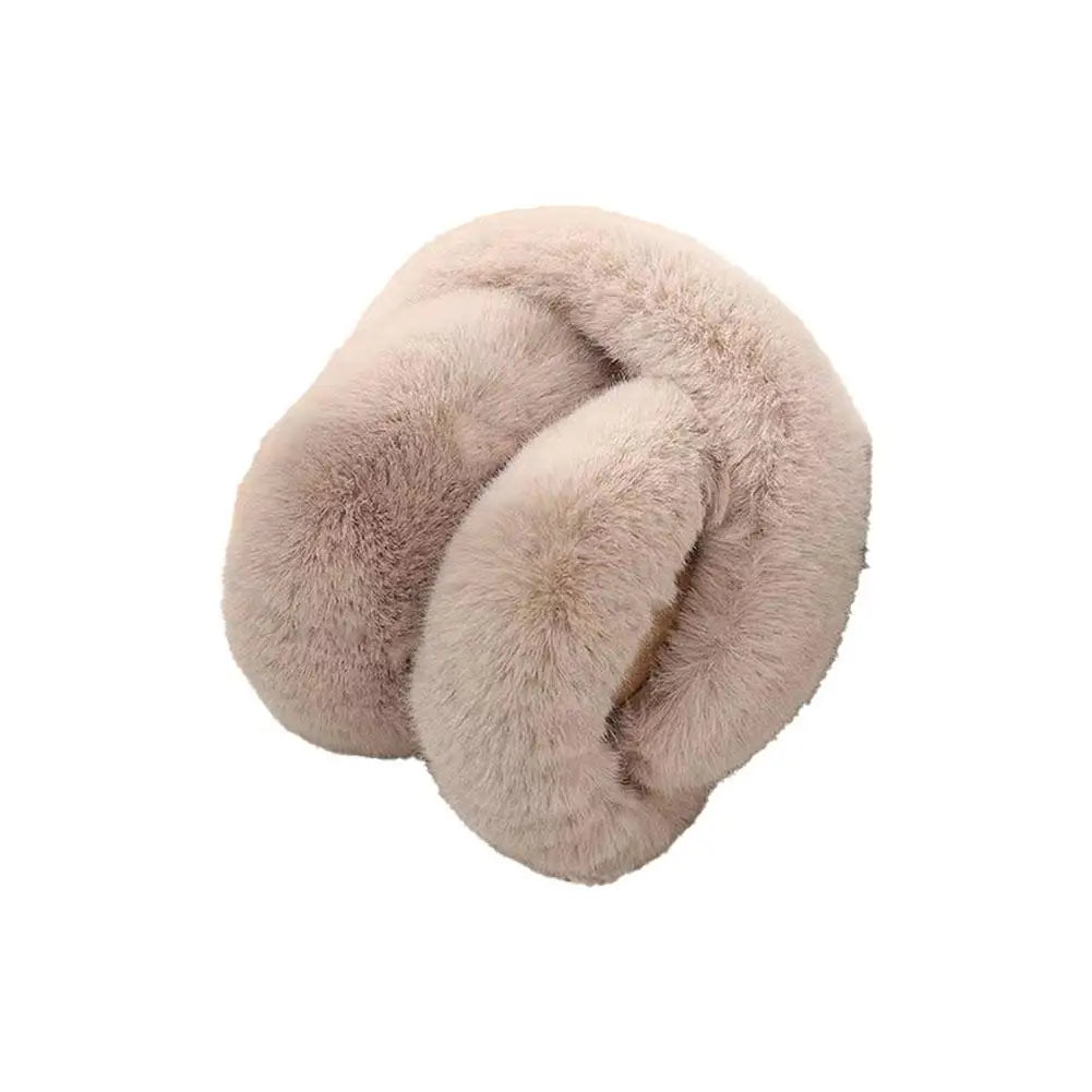Women's plush winter earmuffs with windproof and foldable design - warm earmuffs for cold days, everyday wear and outdoor use