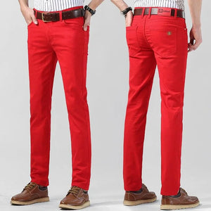 Pantaloni chino pentru bărbați din bumbac elastic, cu croială normală – pantaloni clasici pentru birou, purtare zilnică și stil smart casual