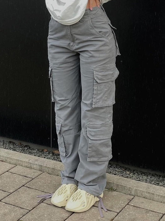 Dame Cargobukser Med Brede Ben Og Praktiske Lommer – Moderne Utility-bukser Til Streetwear, Hverdagsbrug Og Afslappede Outfits