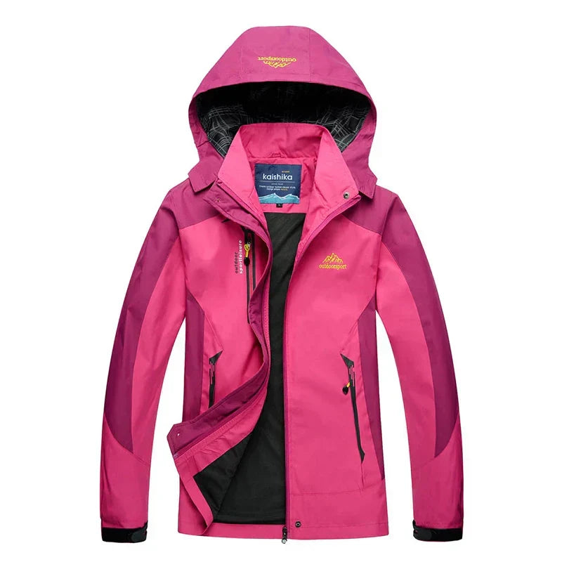 Chaqueta de trekking impermeable para mujer con capucha - Prenda de abrigo ligera para senderismo, hiking y actividades al aire libre con tiempo lluvioso