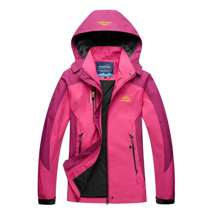 Chaqueta de trekking impermeable para mujer con capucha - Prenda de abrigo ligera para senderismo, hiking y actividades al aire libre con tiempo lluvioso