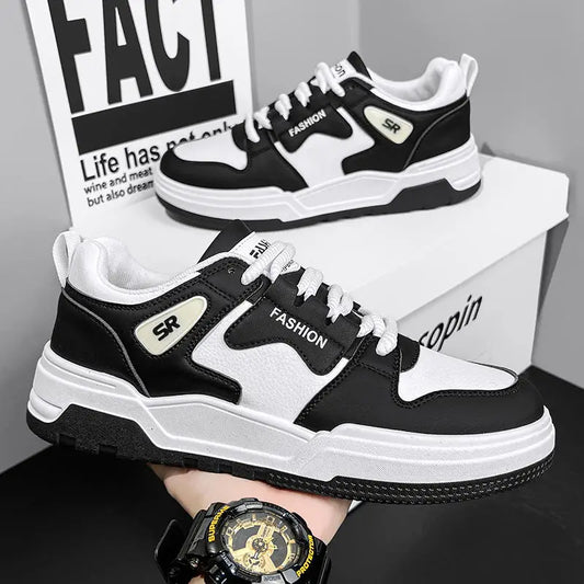 Sneakers low-top respirabili pentru bărbați, cu șireturi și talpă plată moale - pantofi casual de zi cu zi pentru purtare zilnică, timp liber și stil relaxat