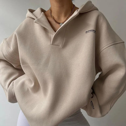Dame Oversized Hættetrøje Med Sænkede Skuldre Og Afslappet Pasform – Komfortabel Pullover Til Hverdagsbrug, Fritid Og Casual Stil