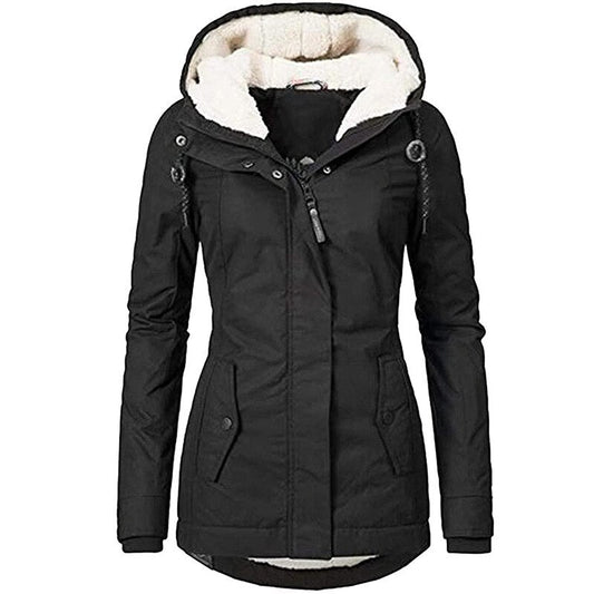 Women's Winter Parka with Hood and Sherpa Lining – Windproof and Water-Repellent Outerwear for Cold Days, Everyday Wear and Outdoor Use