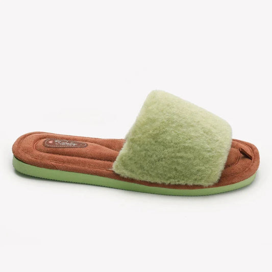Papuci tip slides pentru femei, cu vârf deschis și blană artificială moale – papuci de casă confortabili, cu branț căptușit, pentru acasă, relaxare și purtare zilnică
