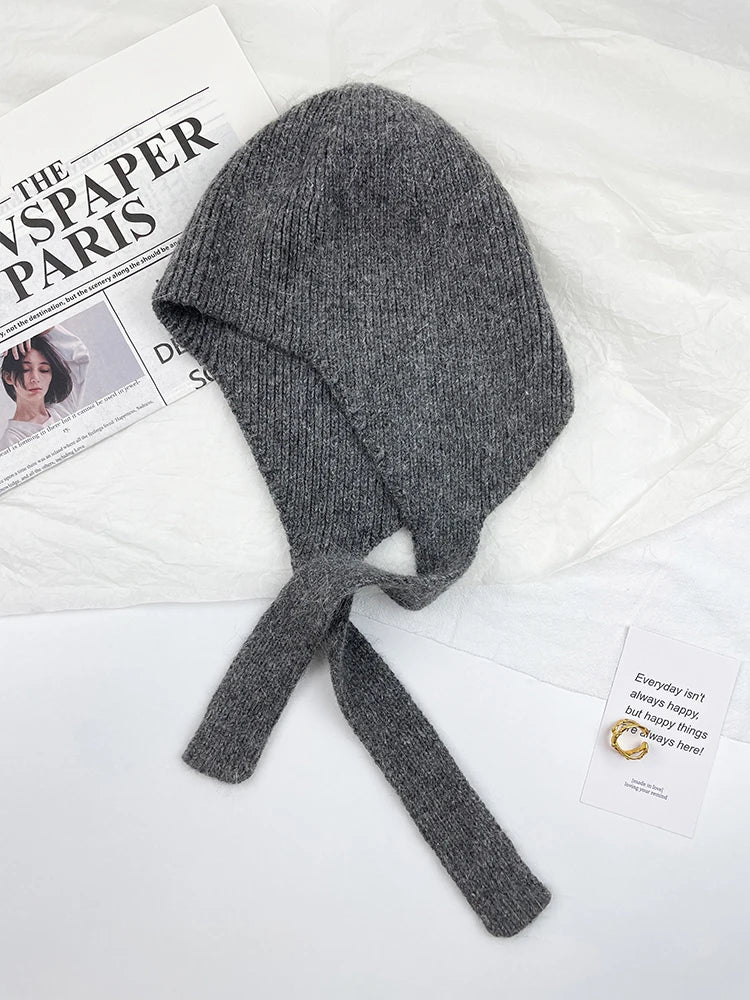 Gorro de invierno de punto para mujer, con orejeras y cordones para atar - gorro suave y cálido con protección para las orejas para días fríos, uso diario y exteriores