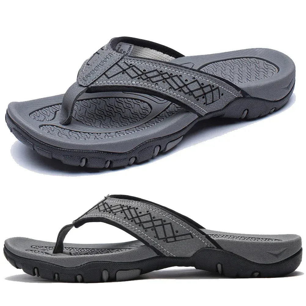 Herre Flip-flops Med Tekstureret Sål – Afslappede Sommersandaler Til Strand, Ferie, Fritid Og Udendørsbrug