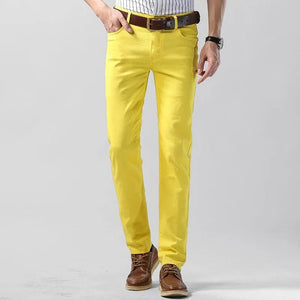 Pantaloni chino pentru bărbați din bumbac elastic, cu croială normală – pantaloni clasici pentru birou, purtare zilnică și stil smart casual