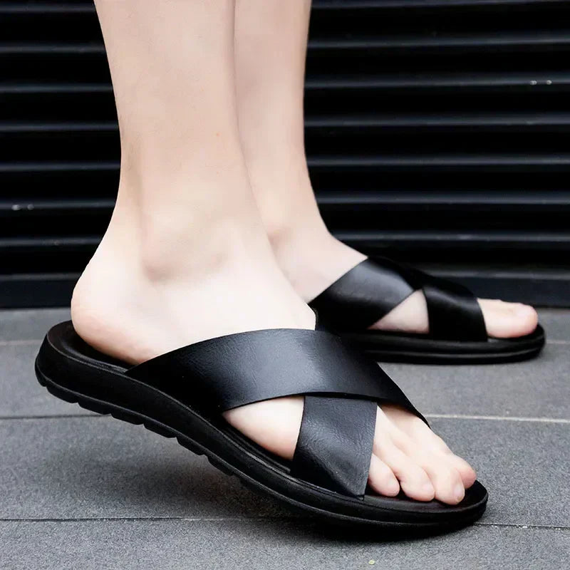 Herresandaler med Krydsremme og Komfortabel Slip-On Sommerstil