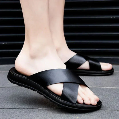 Herresandaler med Krydsremme og Komfortabel Slip-On Sommerstil
