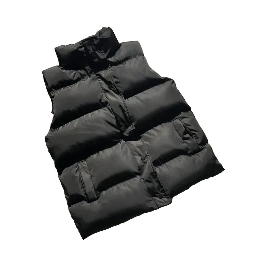 Men's Quilted Puffer Vest With High Collar And Weather-Resistant Material – Practical Vest With Deep Pockets For Transitional Weather And Layering