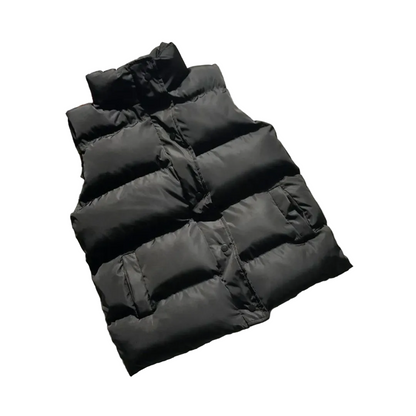 Men's Quilted Puffer Vest With High Collar And Weather-Resistant Material – Practical Vest With Deep Pockets For Transitional Weather And Layering