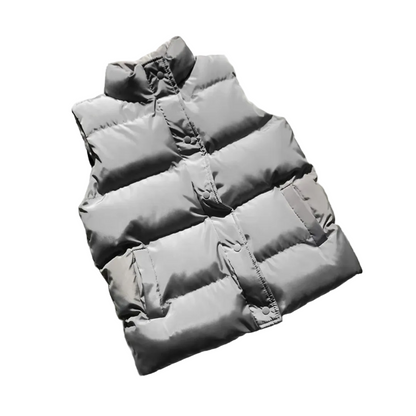 Men's Quilted Puffer Vest With High Collar And Weather-Resistant Material – Practical Vest With Deep Pockets For Transitional Weather And Layering