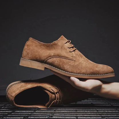 Men's Oxford Shoes in Vegan Suede – Classic Lace-Up Shoes with a Padded Design for the Office, Business, and Formal Occasions