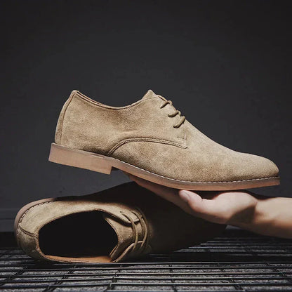 Men's Oxford Shoes in Vegan Suede – Classic Lace-Up Shoes with a Padded Design for the Office, Business, and Formal Occasions