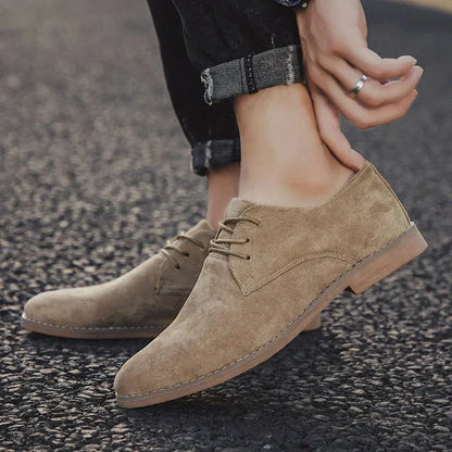 Men's Oxford Shoes in Vegan Suede – Classic Lace-Up Shoes with a Padded Design for the Office, Business, and Formal Occasions