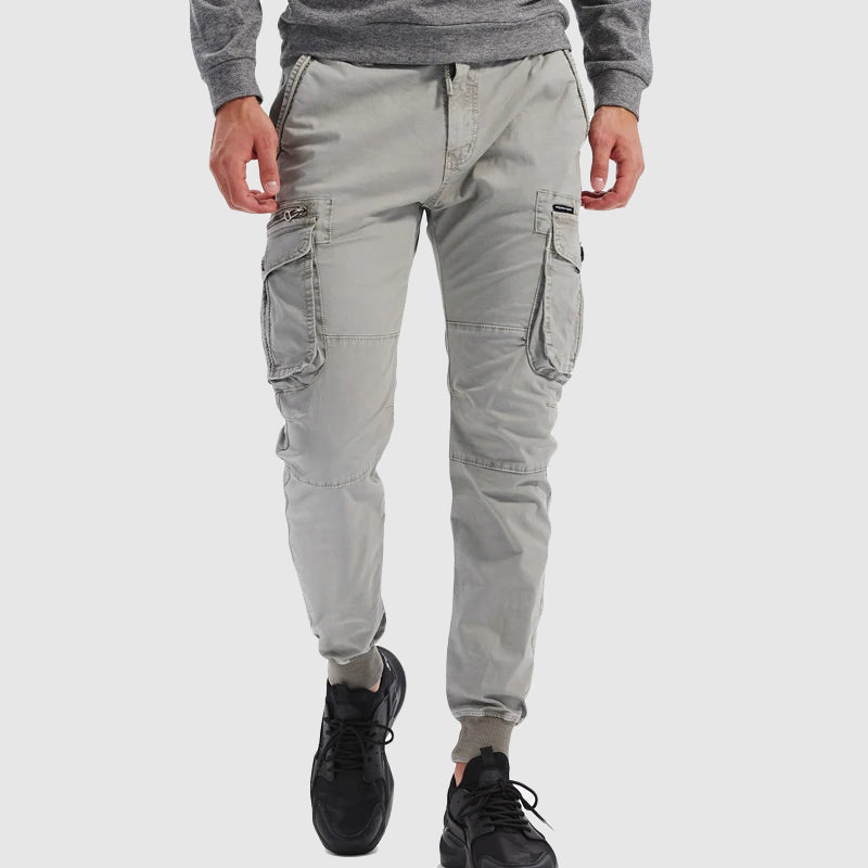Herre Cargojoggerbukser Med Elastisk Talje Og Flere Lommer – Afslappede Bukser Til Hverdagsbrug, Fritid, Rejser Og Streetwear Outfits