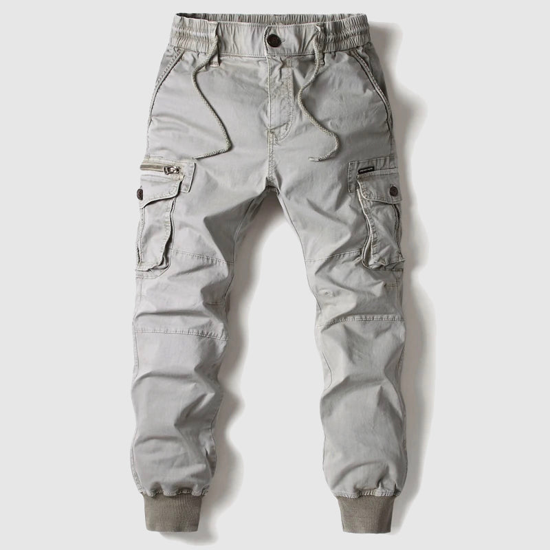 Herre Cargojoggerbukser Med Elastisk Talje Og Flere Lommer – Afslappede Bukser Til Hverdagsbrug, Fritid, Rejser Og Streetwear Outfits
