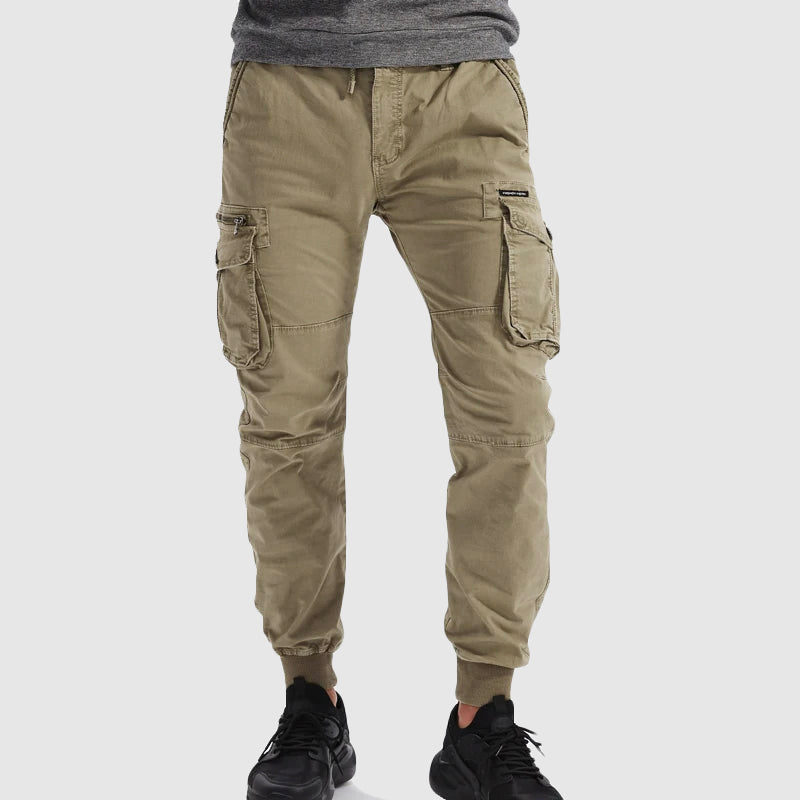 Herre Cargojoggerbukser Med Elastisk Talje Og Flere Lommer – Afslappede Bukser Til Hverdagsbrug, Fritid, Rejser Og Streetwear Outfits