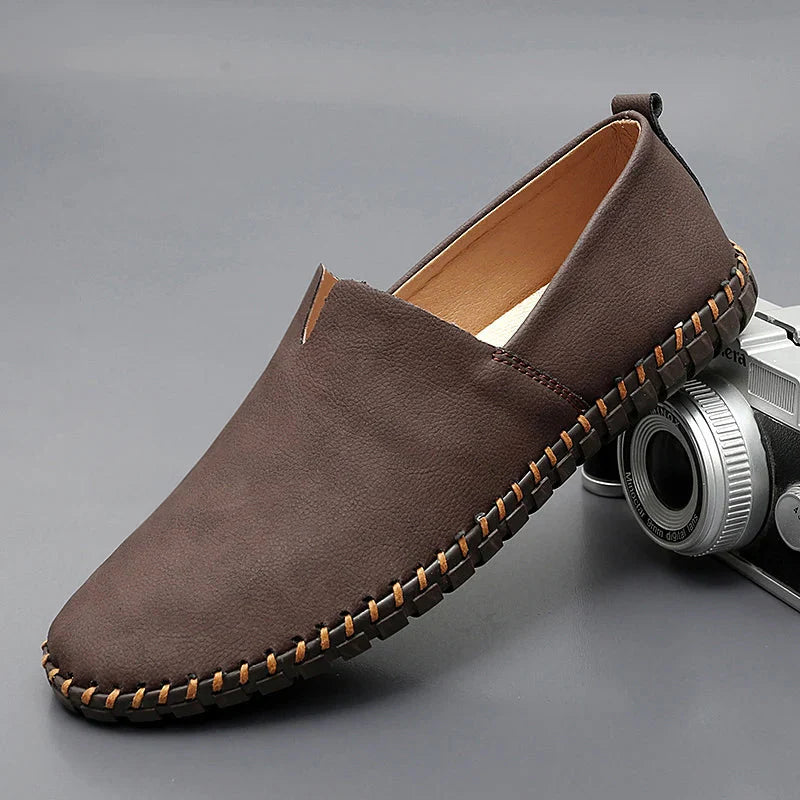 Men's Classic Leather Loafers – Elegant Everyday Shoes for Smart-Casual Style, the Office, Business, and Leisure