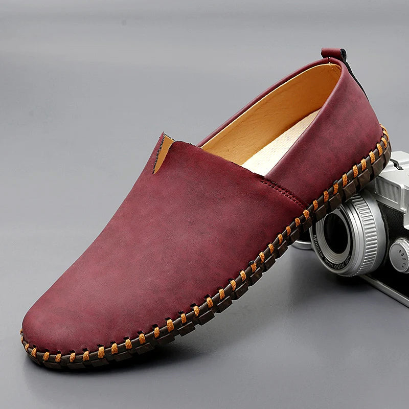 Men's Classic Leather Loafers – Elegant Everyday Shoes for Smart-Casual Style, the Office, Business, and Leisure