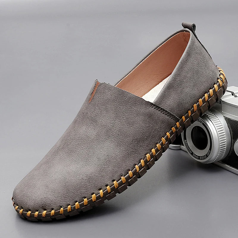 Men's Classic Leather Loafers – Elegant Everyday Shoes for Smart-Casual Style, the Office, Business, and Leisure