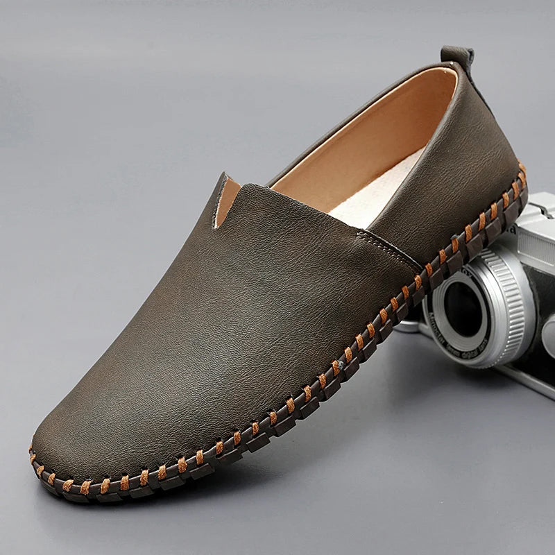 Men's Classic Leather Loafers – Elegant Everyday Shoes for Smart-Casual Style, the Office, Business, and Leisure