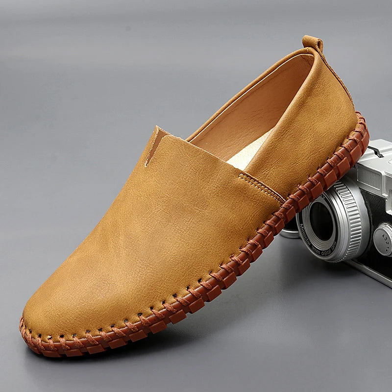Men's Classic Leather Loafers – Elegant Everyday Shoes for Smart-Casual Style, the Office, Business, and Leisure