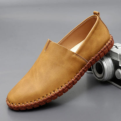 Men's Classic Leather Loafers – Elegant Everyday Shoes for Smart-Casual Style, the Office, Business, and Leisure