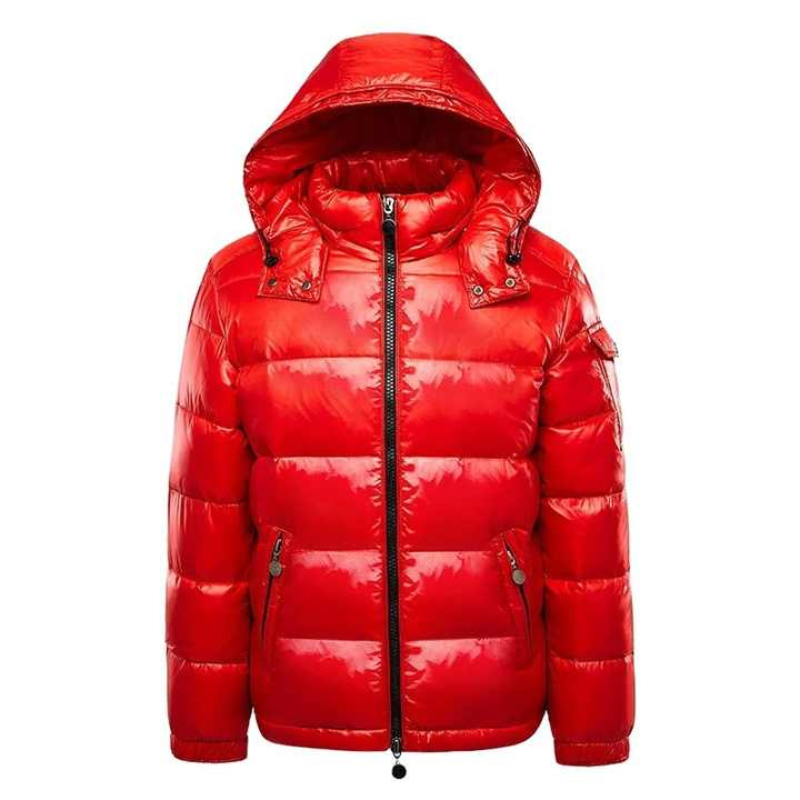 Chaqueta de invierno acolchada brillante para hombre con capucha - Prenda de abrigo elegante y cálida para los días fríos, el uso diario y el tiempo libre
