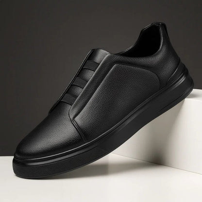 Pánské nazouvací tenisky z pravé kůže s elastickým páskem – elegantní obuv do kanceláře, na víkend, každodenní nošení a v elegantně ležérním stylu