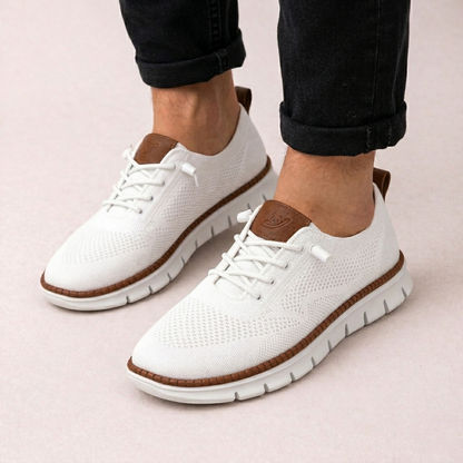 Herre Sneakers Med Perforeret Strik Og Snørelukning – Moderne Hverdagssko Til Fritid, Gåture Og Afslappede Outfits