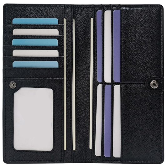 Women's Slim RFID Leather Wallet – Secure Foldable Card Holder for Everyday Use